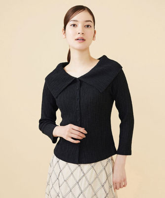 ＜Sybilla (Women)＞シャーリングビッグカラーカットソー