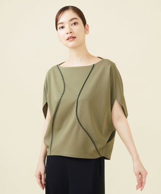 ステッチ入りオフボディーカットソー