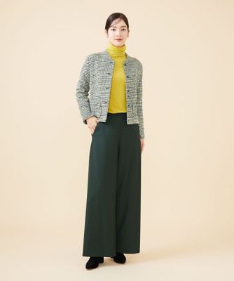 ツイルギャバジンストレッチワイドパンツ