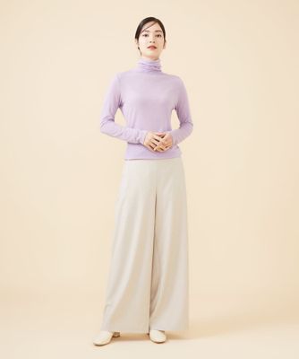 ツイルギャバジンストレッチワイドパンツ