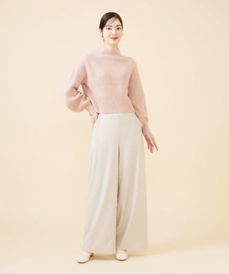 ツイルギャバジンストレッチワイドパンツ
