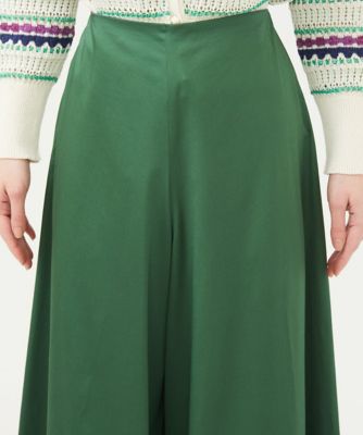 コットンサテンフレアパンツ