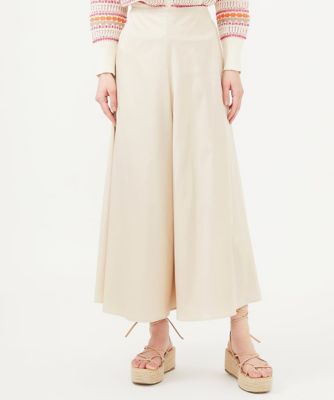 コットンサテンフレアパンツ
