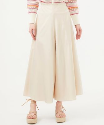 コットンサテンフレアパンツ