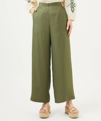 リネン風ストレートパンツ