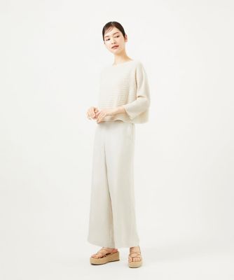 リネン風ストレートパンツ