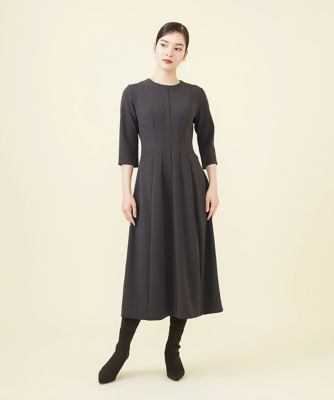 イリーナ シルクジャージー ラップドレス 切り替えジョーゼットジャージードレス | Sybilla (Women