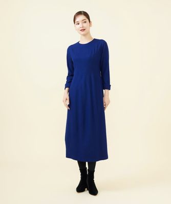 【ＷＩＮＴＥＲ　ＢＬＵＥ】ソリッドカラーブロックドレス