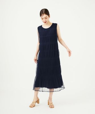 Sybilla (Women)/シビラ マジョリカプリーツチュールドレス ネイビー57 ワンピース・ドレス【三越伊勢丹/公式】