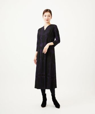 ＜Sybilla (Women)＞リーフ柄コード刺繍ジャージードレス