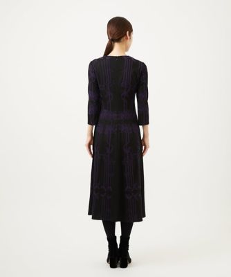 リーフ柄コード刺繍ジャージードレス | Sybilla (Women)/シビラ | 三越