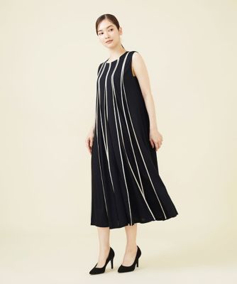 マルチカラーパイピングジャージードレス