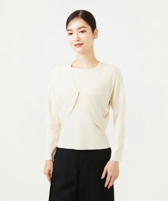 Sybillaブラック プリーツ ボレロ半袖 レーヨンストレッチボレロ | Sybilla (Women)/シビラ | 三越