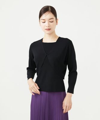 Sybillaブラック プリーツ ボレロ半袖 レーヨンストレッチボレロ | Sybilla (Women)/シビラ | 三越