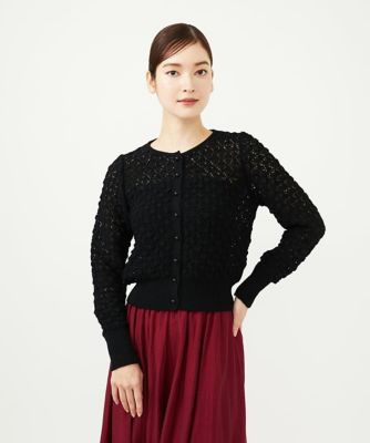Sybilla (Women)/シビラ 透かし編みカーディガン 94ブラック トップス【三越伊勢丹/公式】