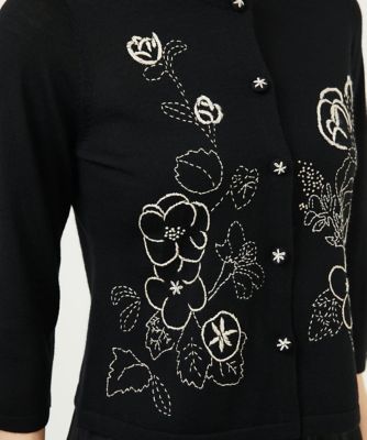シビラ 華やかなお花の刺繍のカーディガン SSサイズ 黒 シビラ 華やかなお花の刺繍のカーディガン SSサイズ 黒