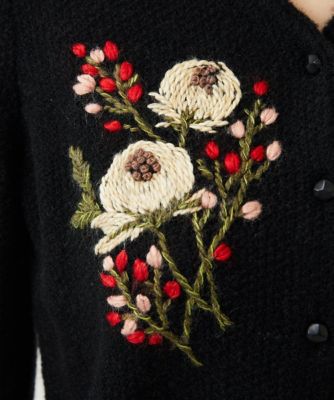 シビラ(新品タグ付き)M お花刺繍カーディガン59000円の品 ステッチフラワー刺繍カーディガン | Sybilla (Women)/シビラ | 三越