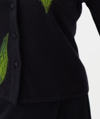 ニードル刺繍フラワーカーディガン