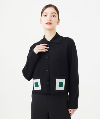 【ＴＩＬＥ】タイルモチーフニットジャケット