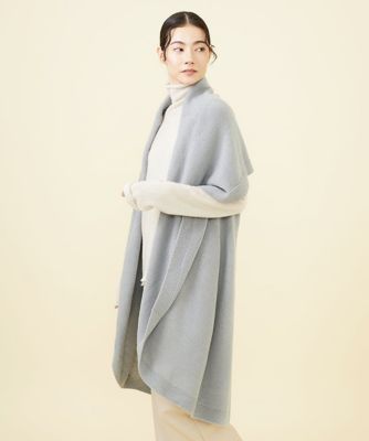 バルキーウールブレンドドレープニットジレ