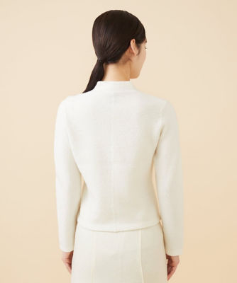 Ｐｕｒｅ】ホワイトフラワー刺繍ニットジャケット | ファッション・服