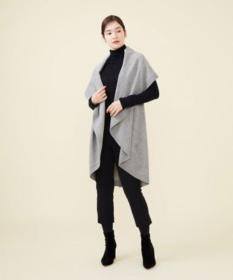 Sybilla　シビラ　ケープ付きジレ　ポンチョ　ワンピース　ウール100% WINTER BLUE】ケープ付きジレ | Sybilla (Women