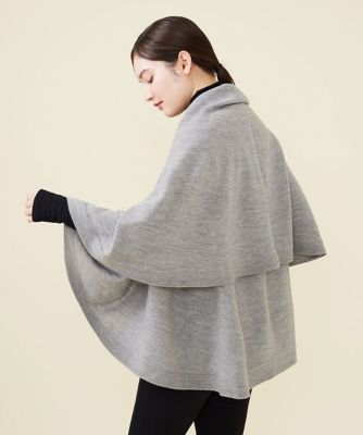 Sybilla　シビラ　ケープ付きジレ　ポンチョ　ワンピース　ウール100% ウールロングケープジレ （ベスト）｜Sybilla / シビラ