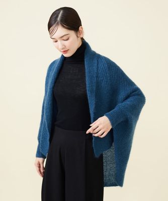 【ｂｌｕｅ＆ｂｌａｃｋ】ドルマンスリーブモヘヤカーディガン