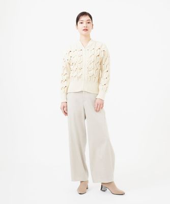 変形ケーブルニットブルゾン