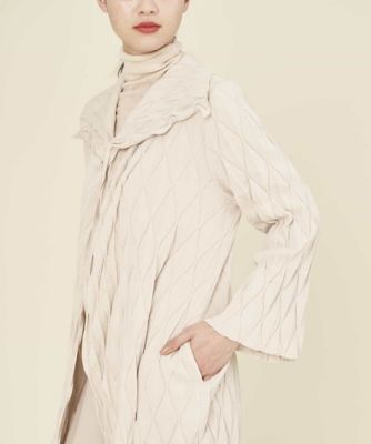 レリーフテクニックロングニットアウター