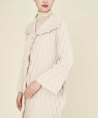 レリーフテクニックロングニットアウター