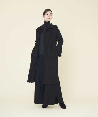 レリーフテクニックロングニットアウター