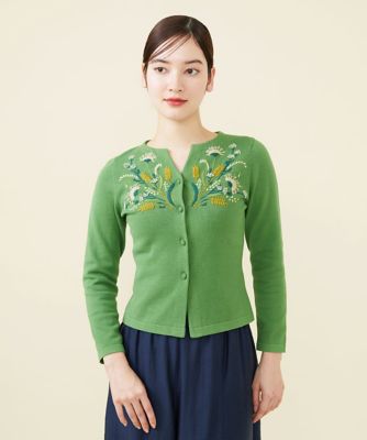スプリングフラワー刺繍コットンカーディガン | Sybilla (Women 