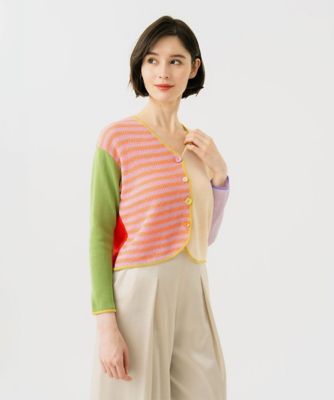 ＜Sybilla (Women)＞ブロックボーダーカーディガン
