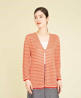 ＜Sybilla (Women)＞ボーダーセミロングニットカーディガン