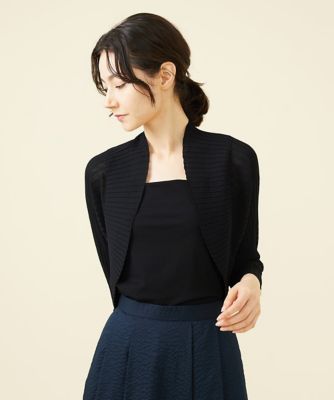 切り替えリブボレロカーディガン