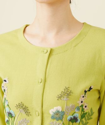 ガーデンフラワー刺繍カーディガン