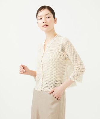 透かし編みカーディガン