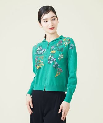 ＜Sybilla (Women)＞フラワーエンブロイダリーニットパーカー
