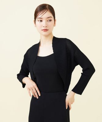 切り替えリブボレロカーディガン
