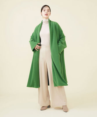 Sybilla シビラ　ウールベスト付き　ロングトレンチコート　リボンベルト付き Sybilla シビラ *配色ドッキング比翼ボタントレンチコート*M