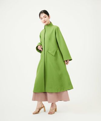 【シビラ/Sybilla】立体花柄ロングコート Aライン スナップボタン 日本製 ドットジャカードロングコート(ノーカラーコート) | Sybilla(シビラ