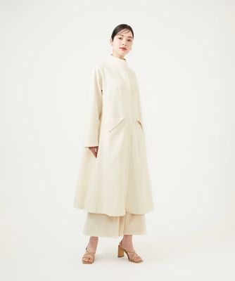 【シビラ/Sybilla】立体花柄ロングコート Aライン スナップボタン 日本製 フラワー刺繍ノーカラーウールコート （その他アウター）｜Sybilla