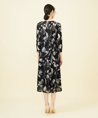モノトーンフラワーフロッキードレス | Sybilla (Women)/シビラ | 三越