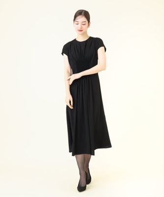 ピンタックフレンチスリーブドレス
