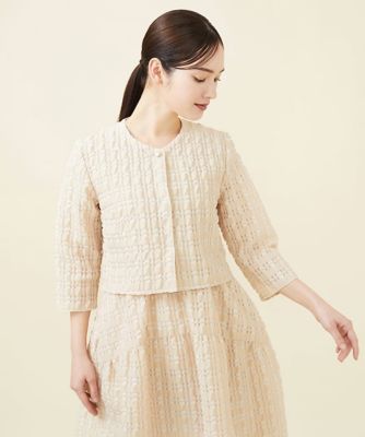 ＜Sybilla (Women)＞シアーチェックノーカラージャケット