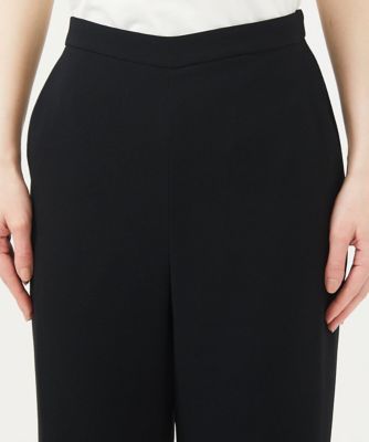バックサテンストレートパンツ