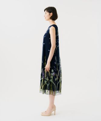 未使用 sybilla ボタニカル刺繍チュールノースリーブドレス リーフ刺繍チュールドレス | Sybilla (Women)/シビラ | 三越伊勢丹