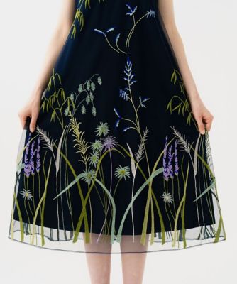 リーフ刺繍チュールドレス | Sybilla (Women)/シビラ | 三越伊勢丹