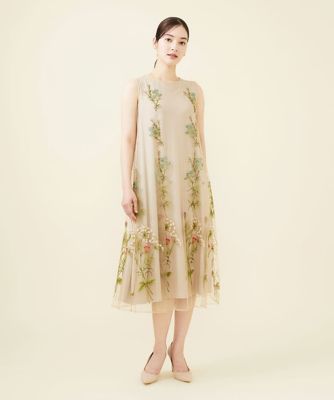 ＜Sybilla (Women)＞フラワー刺繍チュールノースリーブドレス